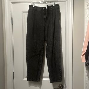 Washed out black mom jeans
